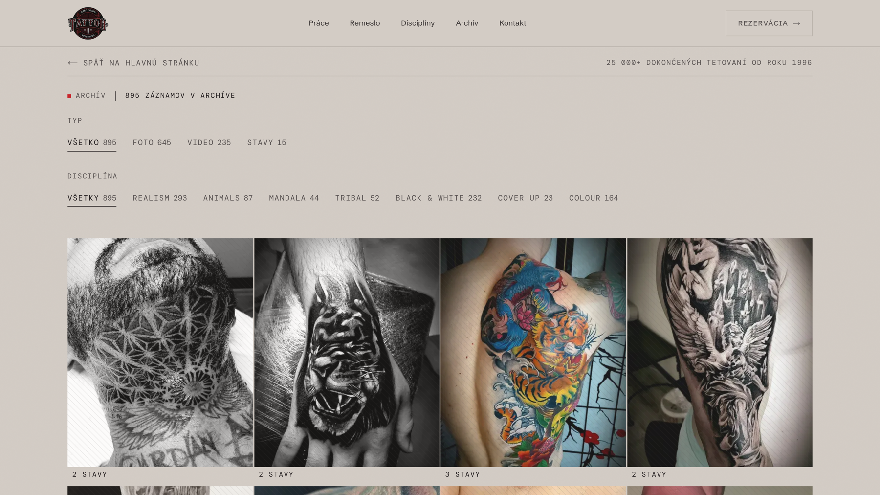PLEŠO TATTOO s. r. o. – Tetovací studio – Archiv