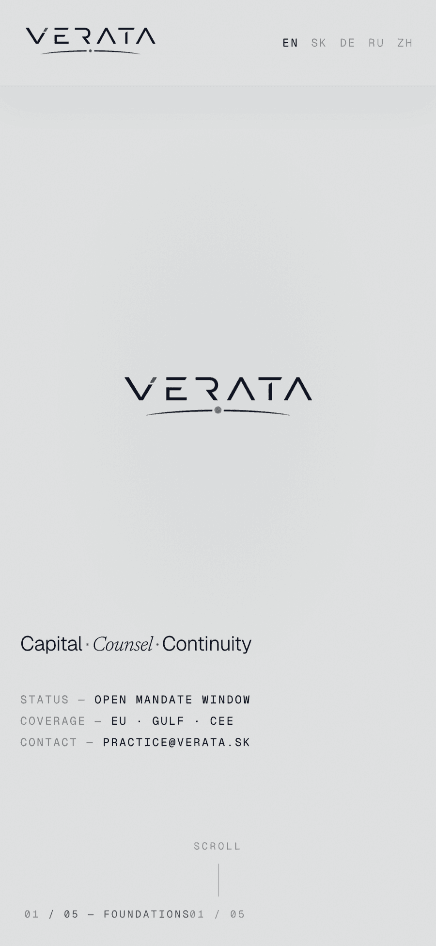VERATA s.r.o. – Korporátní web – Mobil — domů