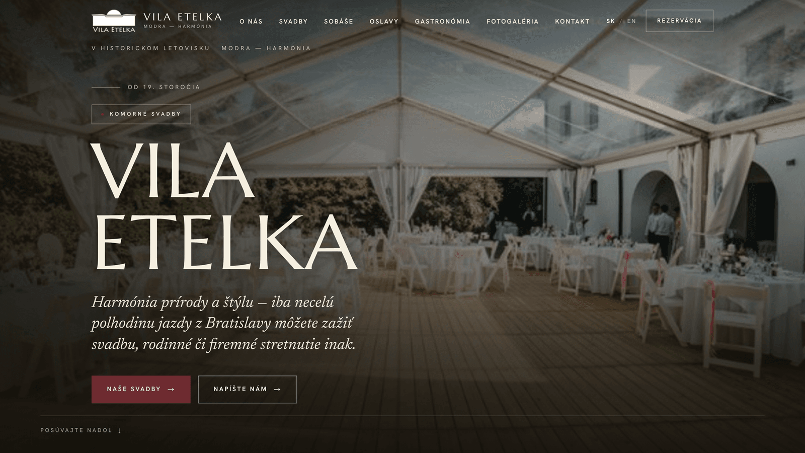 Vila Etelka – Svatební a eventové místo – Domů